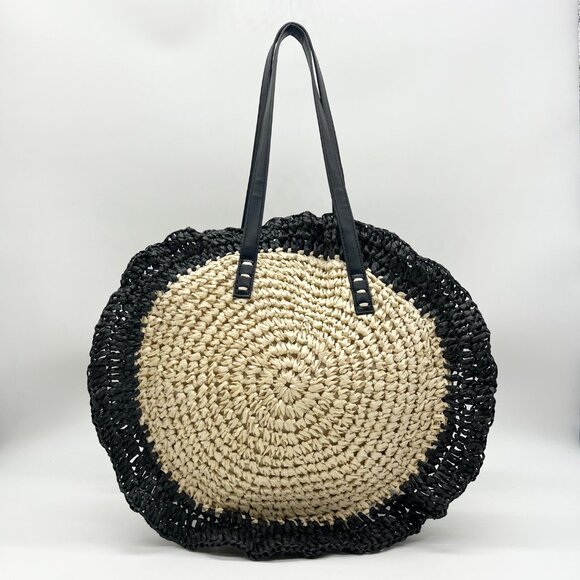 Urban Expressions Natural and Black Indy Tote Bag - Picture 2 of 11